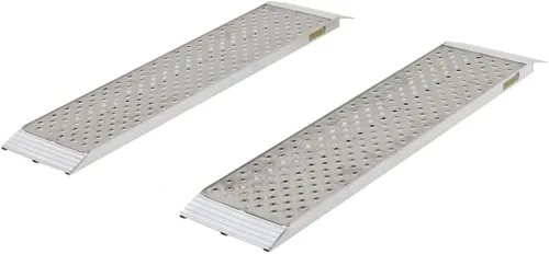 Vista 7 de Guardian Rampas de cobertizo de doble corredor de 3 pies de largo con superficie de placa perforadora de aluminio, capacidad de 1,500 libras