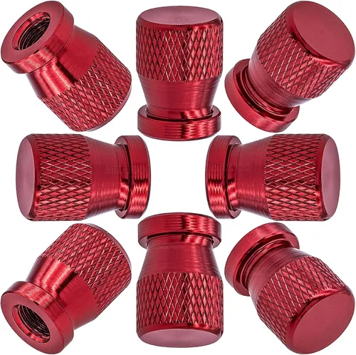 Vista 27 de 4 piezas de tapas de vástago de válvula de neumático de automóvil, tapas de válvula de aire de neumático a prueba de fugas de aleación de aluminio