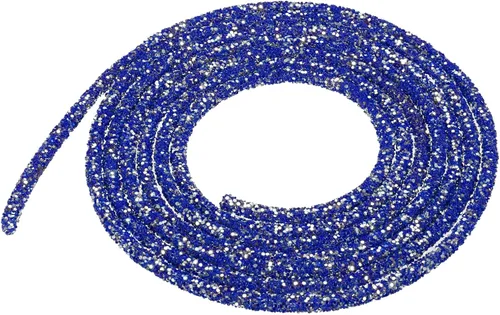 Vista 95 de MECCANIXITY Cuerda de lentejuelas con purpurina de 2.5 yardas, 6mm, 0.24 pulgadas, cuerda de tubo de lentejuelas con diamantes de imitación