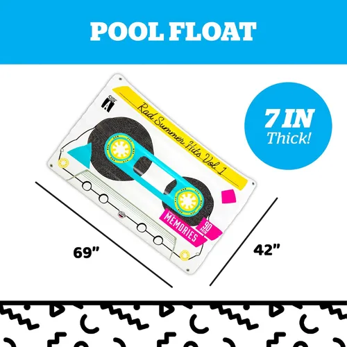 Vista 3 de BigMouth Inc. Flotador gigante retro para piscina, balsa inflable de más de 5 pies de largo, juguete inflable duradero para fiesta de verano