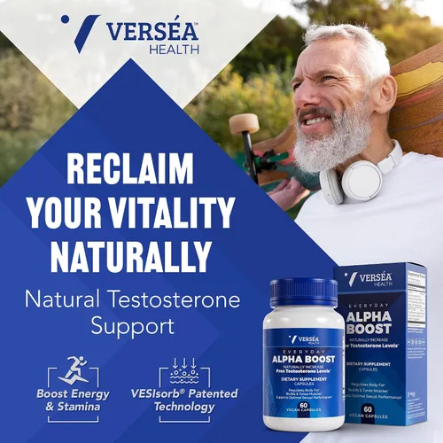Vista 2 de Alpha Boost - Apoyo natural de testosterona libre, energía, resistencia, resistencia y vitalidad para hombres y mujeres, multivitamínico para un