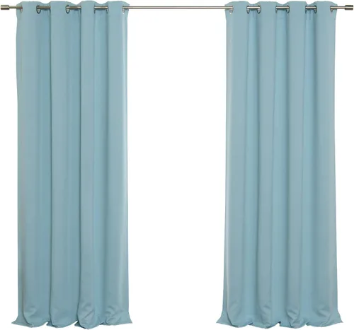 Vista 12 de Best Home Fashion Cortinas opacas con aislamiento térmico, ojales de acero inoxidable y níquel, color rosa bebé, 52 pulgadas de ancho x 63 pulgadas