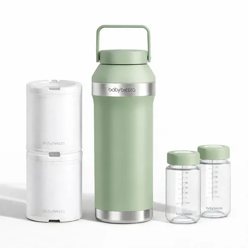 Vista 11 de Baby Brezza Enfriador de leche materna portátil todo el día, gran capacidad de 20 z, botella de viaje aislada incluye 2 paquetes de hielo + 2