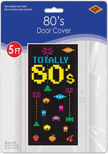 Vista 3 de Totally 80's - Cubierta de puerta para fiesta, accesorio (1 unidad) (1/paquete)