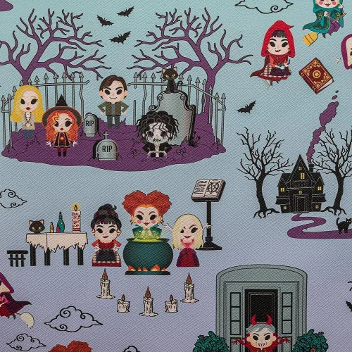 Vista 6 de Loungefly Disney Hocus Pocus Scene - Bolso de hombro con doble correa para mujer