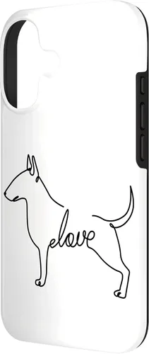 Vista 2 de Bull Terrier Love Bully Dog Love Single Line Art Sketch Case for iPhone 17
