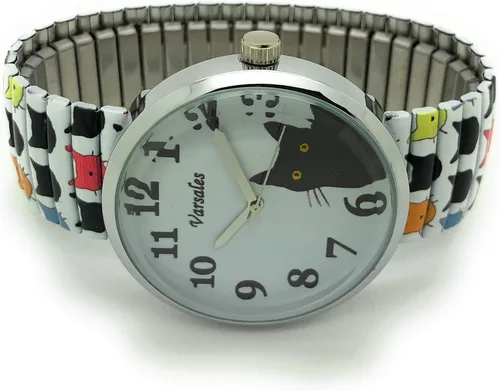 Vista 2 de VERSALES Varsales - Reloj analógico de cuarzo analógico para mujer, diseño de gato y gato