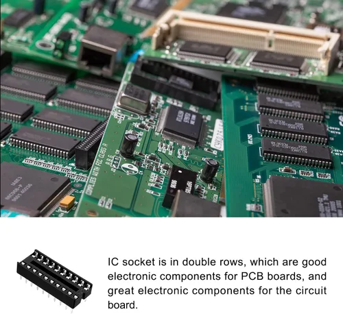 Vista 3 de Adaptador de enchufe de chip IC DIP para soldadura [para placa de circuito PCB] - Paso de 0.100 in, 20 pines planos, 10 piezas