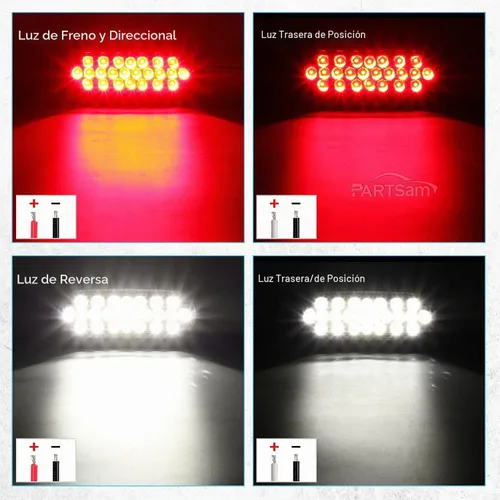 Vista 5 de Partsam 2 luces traseras ovaladas rojas + 2 blancas de 6 pulgadas, 24 luces traseras de freno, kit de luz de marcha atrás para camión, remolque