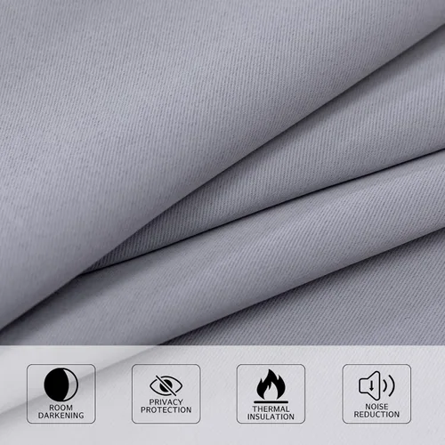 Vista 5 de MYSKY HOME Cortinas opacas de 80 pulgadas de largo para sala de estar, cortinas grises para dormitorio, cortinas con aislamiento térmico gris