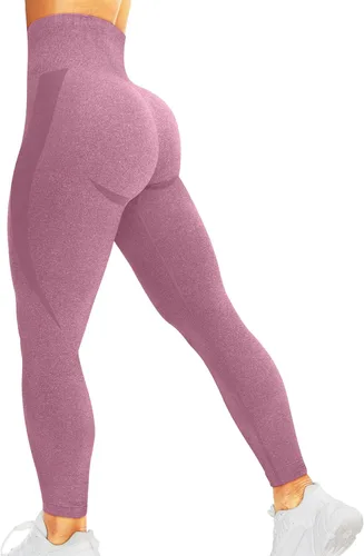 Vista 51 de HIGORUN - Leggings sin costuras para mujer, moldeadores, con diseño gráfico de sonrisas, de cintura alta, para el gimnasio, yoga o hacer ejercicio