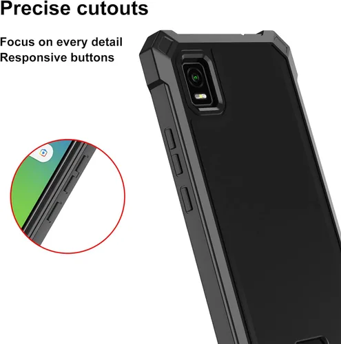 Vista 5 de Ailiber Funda para AT&T Calypso 3 (U328AA), ATT Calypso 3 con protector de pantalla de vidrio templado, protección de estructura de doble capa, a
