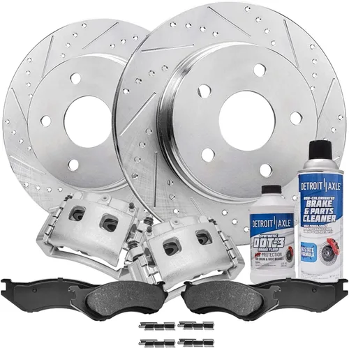 Vista 87 de Detroit Axle - 4 rotores de freno para Chevrolet Cruze 2014 2015 [modelos de motores de gas] Rotores de freno de disco perforados y ranurados