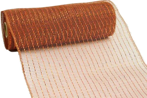 Vista 13 de Cinta decorativa de malla de yute de poliéster de 10 pulgadas x 30 pies (rayas naturales marrones y blancas con hilo de algodón): RY800348