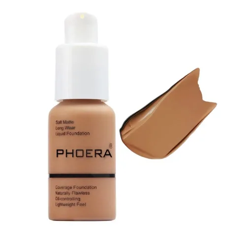 Vista 16 de PHOERA - Base de maquillaje líquida mate suave con control de aceite, cobertura total para el rostro. (101# Porcelana)