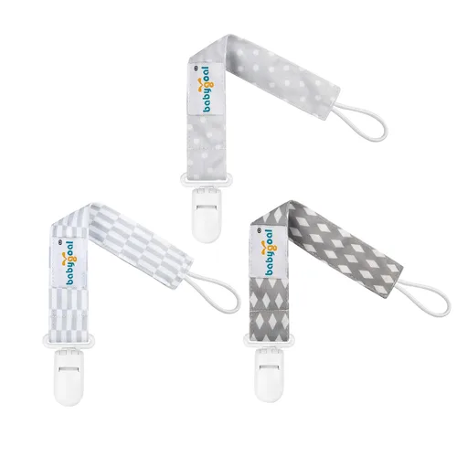 Vista 11 de Babygoal Clips neutros para chupete, paquete de 4 unidades con asa para chupetes y baberos, se adapta a la mayoría de chupones y baberos 4PS07-B