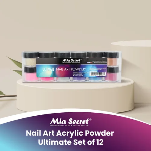 Vista 5 de Mia Secret - Polvo acrílico para uñas (12 unidades), colección frutal