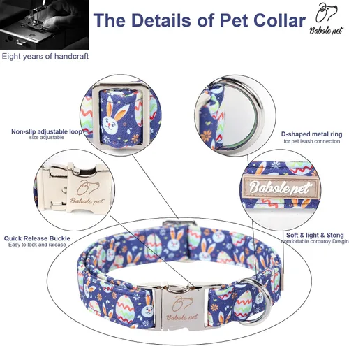 Vista 417 de Collar para perros del 4 de julio, collares patrióticos azules para cachorros y perros pequeños, ligero y ajustable 1776 collares para cachorros