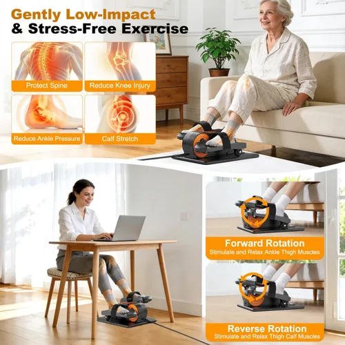 Vista 3 de Under Desk Elliptical Machine,Elliptical Leg Exerciser as Seen on TV for Seniors,Portable Electric Seated Foot Pedal Exerciser
