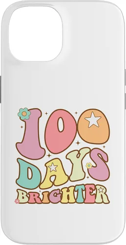 Vista 4 de 100 Days Brighter Happy 100th Day of School Groovy Kids Girl Case for iPhone XR