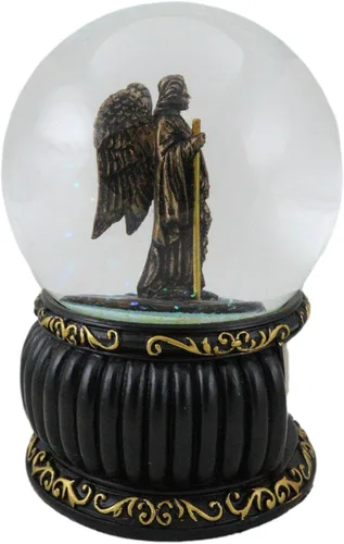 Vista 8 de Ebros Gift Guardian Santo Arcángel San Rafael Ángel de Sanación con purpurina con placa de oración, base de arte de desplazamiento dorado de 5.25