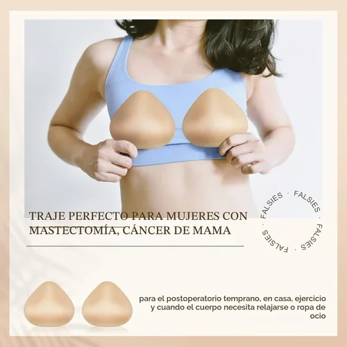 Vista 4 de Hercicy 1 Par de Formas de Pecho de Algodón Ligeras de Espuma para Mastectomía, Soporte de Cáncer de Mama para Mujeres