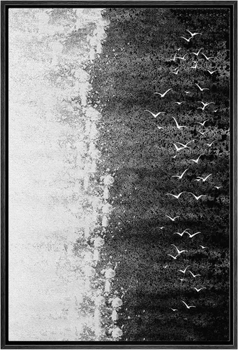 Vista 24 de IDEA4WALL Lienzo enmarcado para pared, acuarela pastel, cordillera, valle, ilustraciones abstractas, naturaleza, arte moderno, bohemio, decorativo