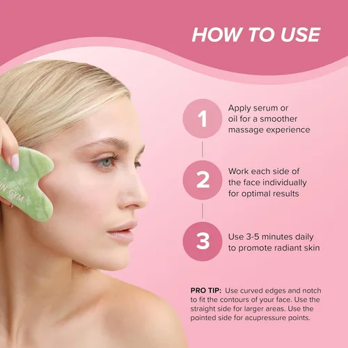 Vista 5 de SKIN GYM Sculpty Heart Gua Sha - Masajeador facial para bolsas debajo de los ojos, ojos hinchados y líneas finas, antienvejecimiento, estiramiento