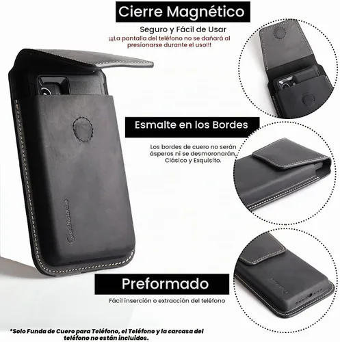 Vista 3 de Gentlestache Funda de Cuero para Teléfono para Galaxy S25 S24 S23 - Soporte de Funda para Teléfono Celular para iPhone 17 17 Pro 16 Pro 16 15 Pro