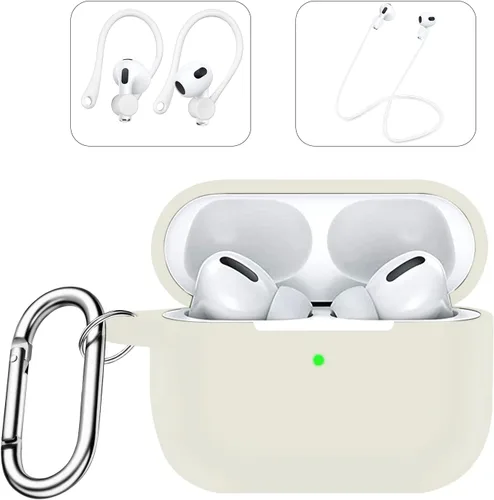 Vista 9 de Sahara - Venture Series - Funda de silicona para AirPods Pro (2ª generación), color blanco nube (HP00053)