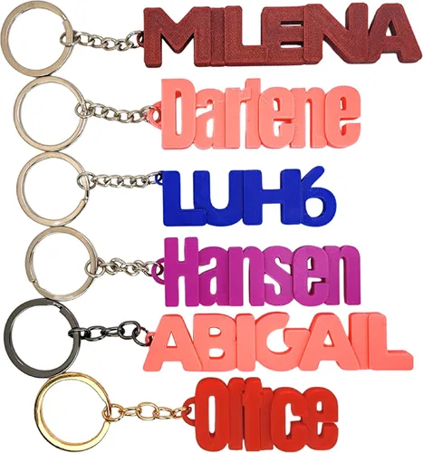 Vista 2 de Bold Letter Personalized Keychain, 3D Printed Keyring, Custom Name, Personalised Party Favor, 3D Printed Keychain, Stocking Stuffer (Custom)
