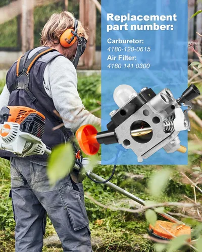 Vista 6 de Kit de carburador para Stihl FS131 FS131R HT131 HT133 KM131 KM131R FS311 Desbrozadora Trimmer Contiene Herramientas Filtro de aire, Reemplaza