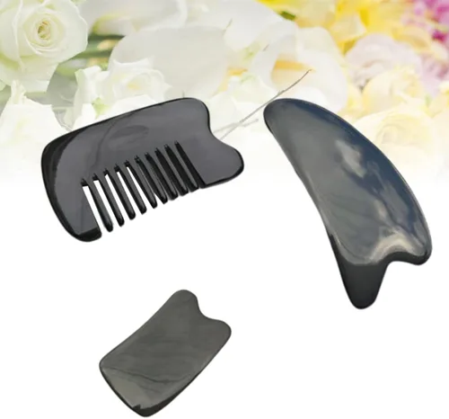 Vista 7 de Beavorty 3 herramientas de masaje facial para terapia de gua, incluye triángulo y piezas de raspado tradicionales