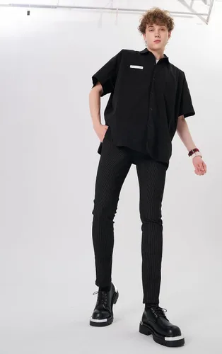 Vista 7 de Plaid&Plain Pantalones a cuadros para hombre, pantalones de vestir ajustados para hombre, pantalones chinos ajustados para hombre