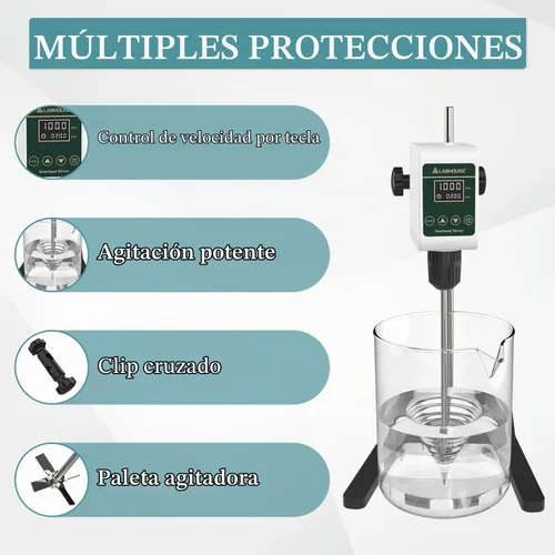 Vista 8 de Agitador aéreo OS-5S, 10L (H₂O), 100-1200RPM, 10000mPas, H-Base