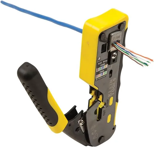 Vista 15 de Klein Tools Kit de probador de cables VDV501-851 y crimpadora modular de trinquete VDV226-110, pelacables, cortador de cables, para conectores