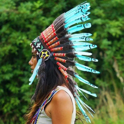 Vista 26 de Novum Crafts Tocado de plumas Inspirado en indios nativos americanos Elige