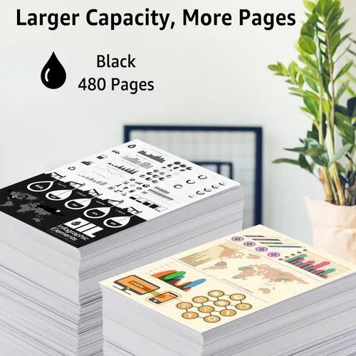 Vista 3 de NineLeaf Cartuchos de tinta remanufacturados de nueva generación de alto rendimiento compatibles con HP 63XL 63 XL Envy 4512 4520 DeskJet 3632 2130