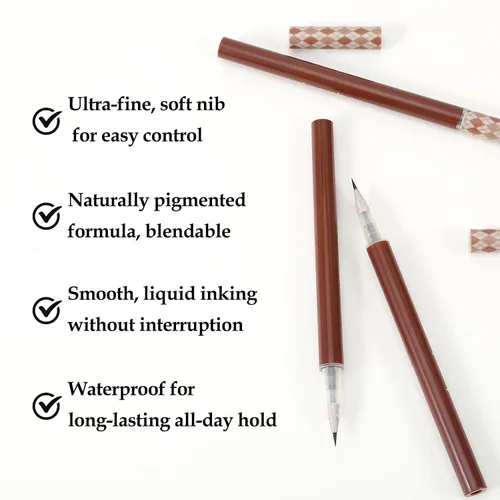 Vista 4 de Boobeen 3 bolígrafos líquidos para cejas, punta de precisión de 0.000 in, lápiz de relleno de cejas que crea maquillaje natural de cejas de larga