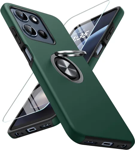 Vista 8 de JAME for Motorola Edge 2025 Case with Ring Stand Slim Shockproof Phone Case Cubierta de doble capa de grado militar resistente a prueba de golpes