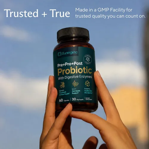 Vista 8 de Probiótico, Prebiótico, Posbiótico y Enzimas Digestivas 4 en 1 Premium para Hombres y Mujeres – Apoya el Intestino, la Digestión y la Inmunidad