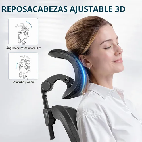 Vista 10 de FelixKing Silla de Oficina, Silla de Escritorio con Soporte Lumbar Ajustable, Silla de Computadora Ergonómica con Respaldo Alto y Respaldo de Negro