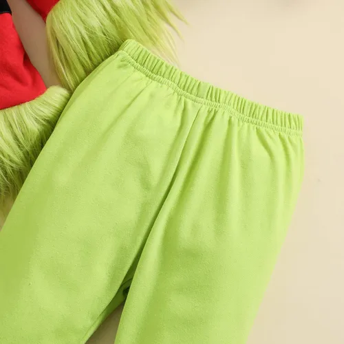 Vista 6 de Wrrkayly Disfraz de Papá Noel de Navidad para niños, para bebé, niño, niña, elfo, manga larga, pantalones, conjunto para fiestas de disfraces