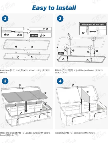 Vista 6 de JOYTUTUS Organizador de Caja de Carga para Camioneta, Bolsa de Carga para Caja de Camión, Organizador de Almacenamiento Transportador Accesorios