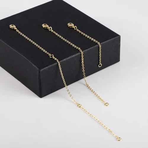 Vista 3 de Extensores de collar de oro, extensores de cadena de oro de 14 quilates con cierre de langosta, cadenas de extensión de collar, pulsera y tobillera