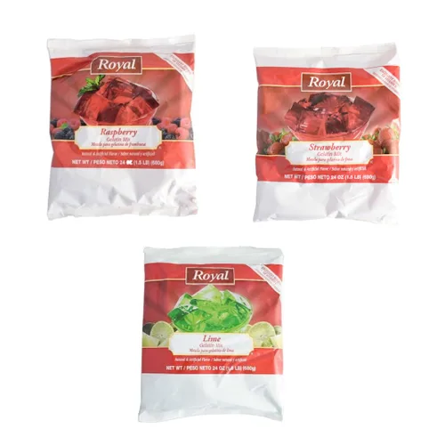 Vista 22 de Royal Gelatin Mix Combo Pack, agente espesante, mezcla de postre (1 cada uno, naranja/lima/fresa)