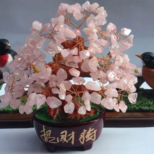 Vista 5 de Árbol de dinero de cristal Feng Shui, bonsái, buena suerte, reiki, curativo, amatista, árbol de roca, árbol de cristal para energía positiva