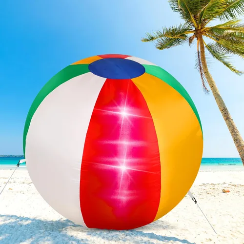 Vista 12 de VIHOSE Arco de castillo inflable verde de 10 pies con luces LED