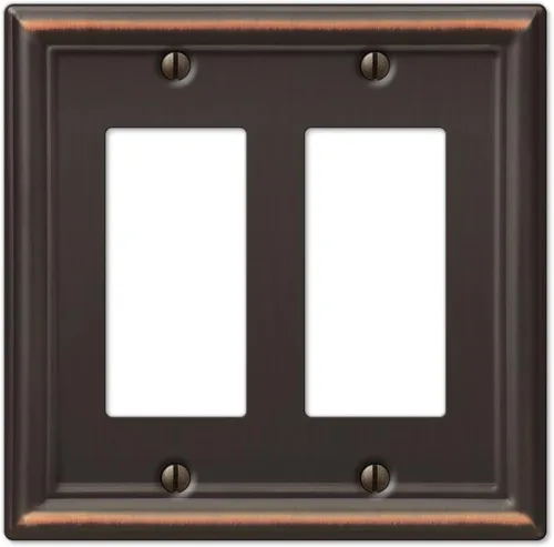 Vista 27 de Amerelle 149DDB - Placa de pared Chelsea, 1 Duplex, acero, bronce envejecido, 1 paquete