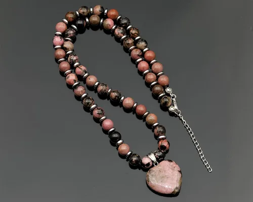 Vista 93 de Colgante de corazón de aventurina natural, Collar de cuentas de aventurina genuina, Collar de piedra verde, Collar de piedras preciosas, Cuentas